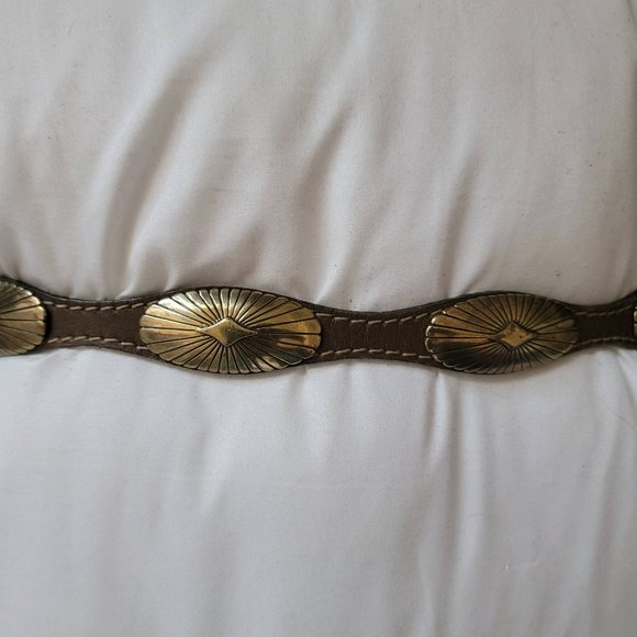 Stunning Antique Vintage Brass Concho Belt Size Small - Picture 7 of 16